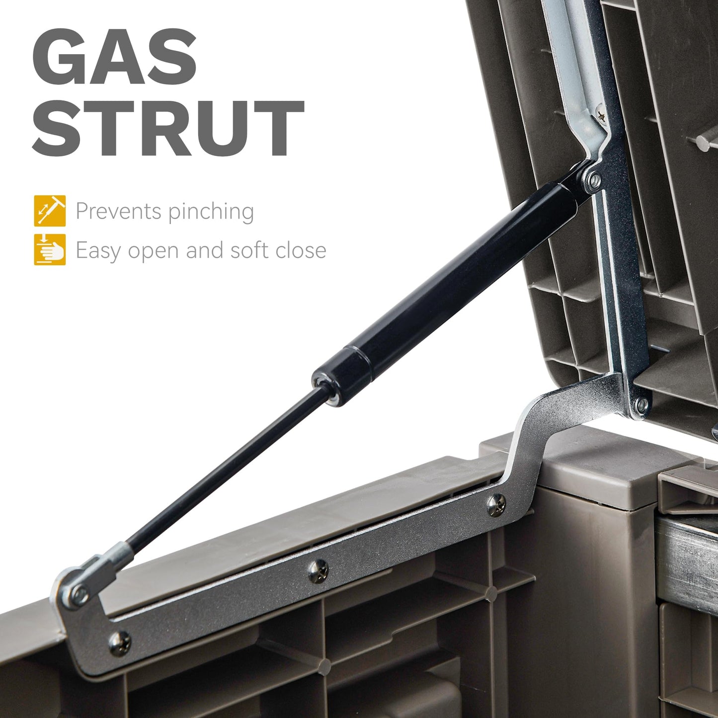 DWVO 120 Gallon Outdoor Storage Box, Large Resin Deck Box with Louver Design, Lockable Patio Storage Bin for Indoor and Outdoor Use, Pillows, Tools, and Pool Supplies -Light Brown