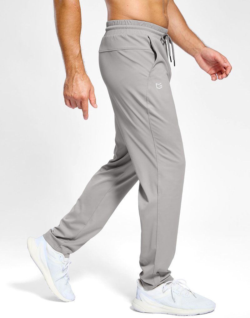G Gradual Men's Sweatpants with Pockets Lightweight Workout Athletic Track Pants Stretch Gym Running Jogging Joggers for Men(Light Grey,L)