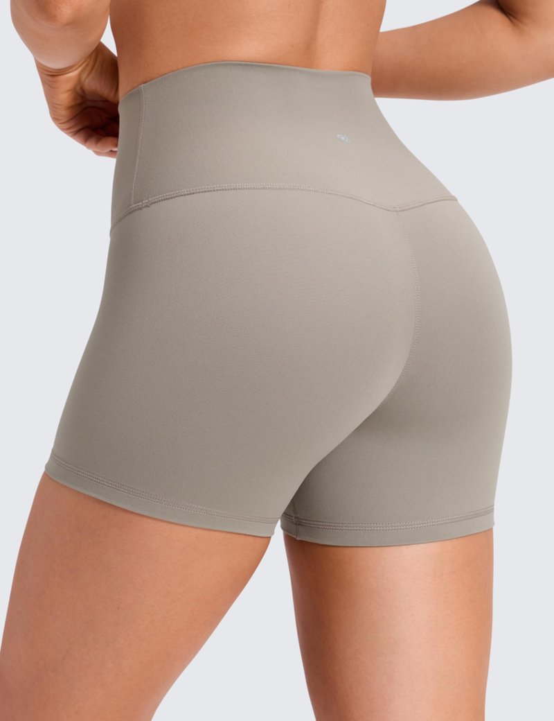 CRZ YOGA Butterluxe Biker Shorts 4'' - High Waisted Booty Workout Volleyball Yoga Womens Spandex Warm Ash Grey Small
