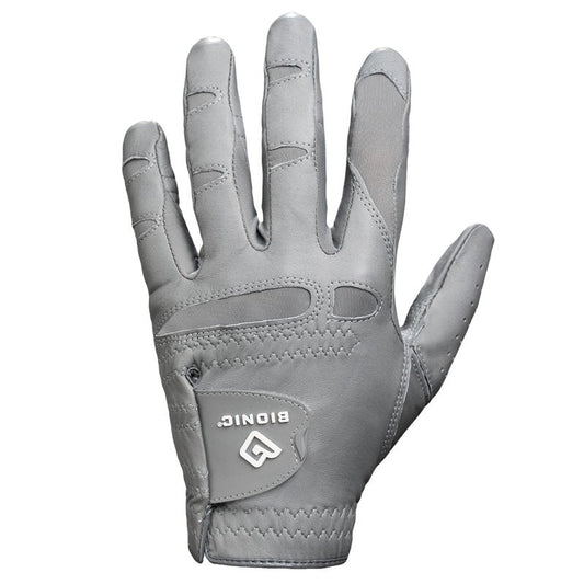 Bionic Men's StableGrip with NaturalFit 2.0 Golf Glove with Dual Expansion Thumb for Best Fit - Premium Cabretta Leather… (Gray, Large, Right)