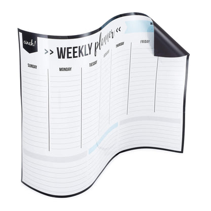 cinch! 17x12-Inch Magnetic Weekly Planner/Calendar for Fridge and Meal Planner - Stain Resistant Dry Erase Whiteboard with 4 Fine Tip Markers and Eraser for Easy Scheduling