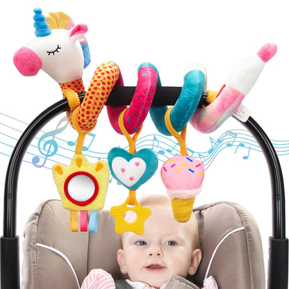 hahaland Spiral Pram Toys baby toys 0-6 months newborn Sensory Toys for Babies Pushchair Stroller/Car Seat Activity Baby Toy for 0 3 6 9 12 Months Hanging Toys for Babies pram toy Infant Girls