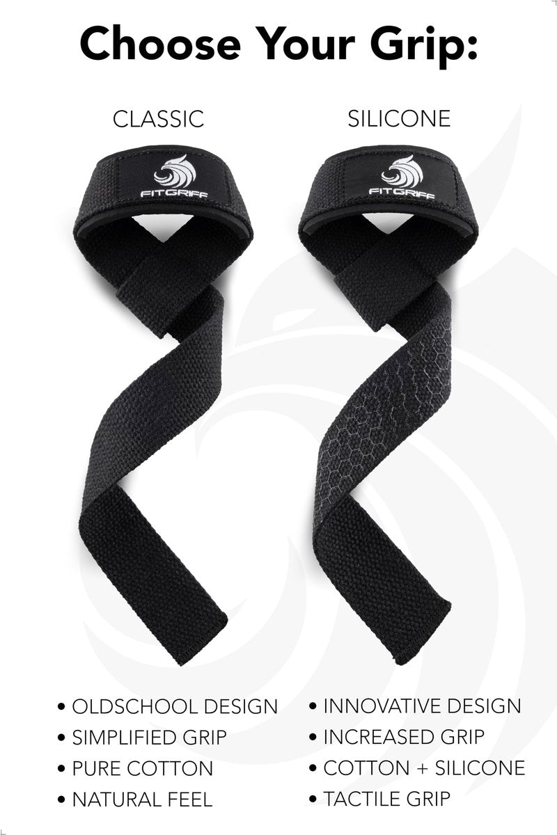 Fitgriff® Lifting Wrist Straps for Weightlifting, Gym, Deadlift, Workout (Made of Premium Cotton & Padded) - Men & Women (Standard, Blush Pink (Silicone-Grip))