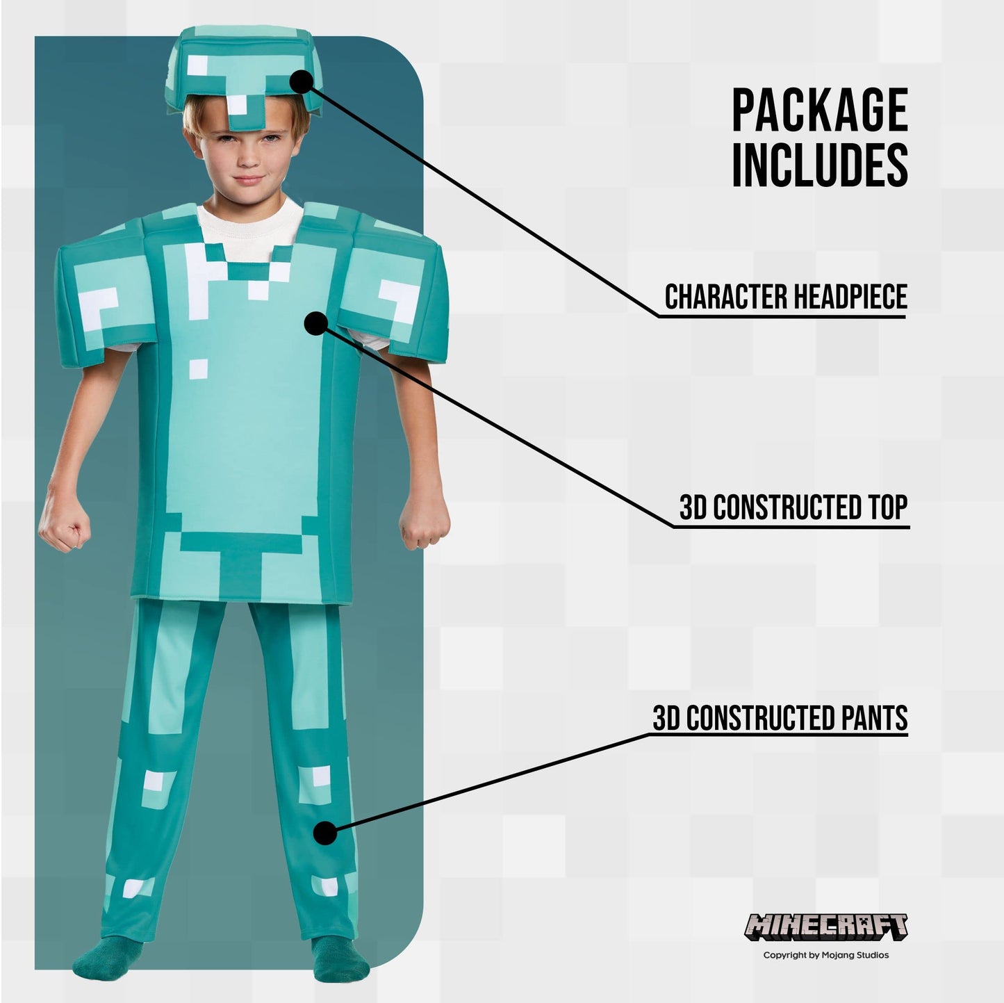 Armor Deluxe Minecraft Costume, Blue, Small (4-6)