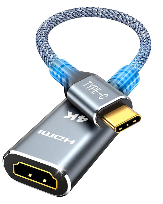 Highwings USB C to HDMI Adapter (4K@60Hz), USB Type C to HDMI Cable Adapter [High Speed, Thunderbolt 3/4 Ports], Compatible for iPhone 15/16 Pro/Max, MacBook Pro/Air, iPad, iMac and More