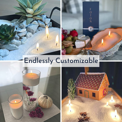 Foton Pearled Candle 18 Oz - Mulled Magic Fall Scent Non Toxic Luxury Long Lasting Powder Wax Sand Candles up to 120 Hours - Refillable Pearl Foton Candle Sand with 30 Wicks