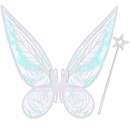 Takmor Fairy Wings(60cm*48cm),Fairy Wings for Adult Women Kids Girls Butterfly Wings for Adult White Fairy Wings for Halloween Birthday Chrismas Themed Party (white)