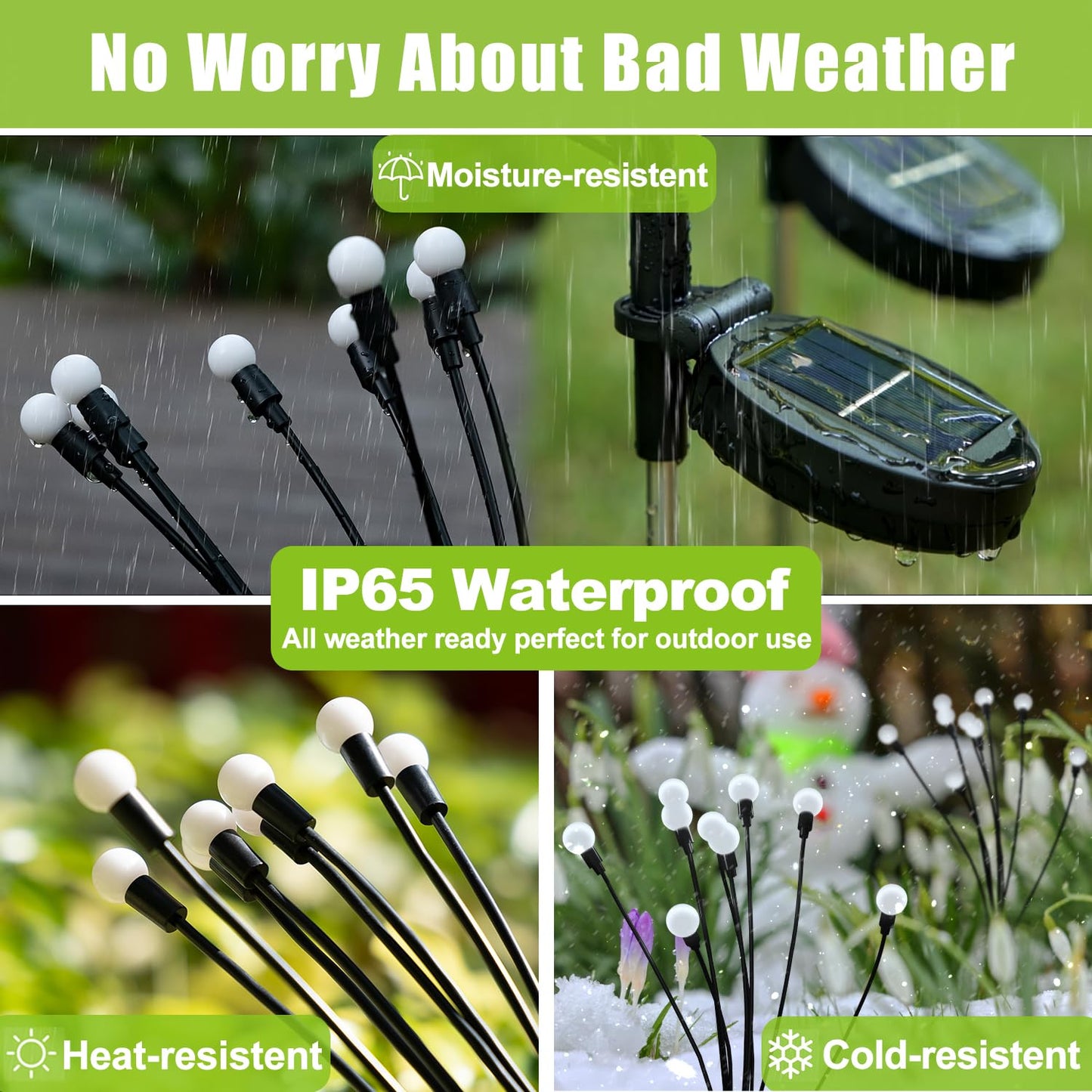 Flumy Solar Outdoor Lights, Waterproof Solar Garden Light, New Upgraded 4 Pack 32 LED Swaying Firefly Light for Outdoor Yard Patio Pathway Christmas Decoration(Warm White)