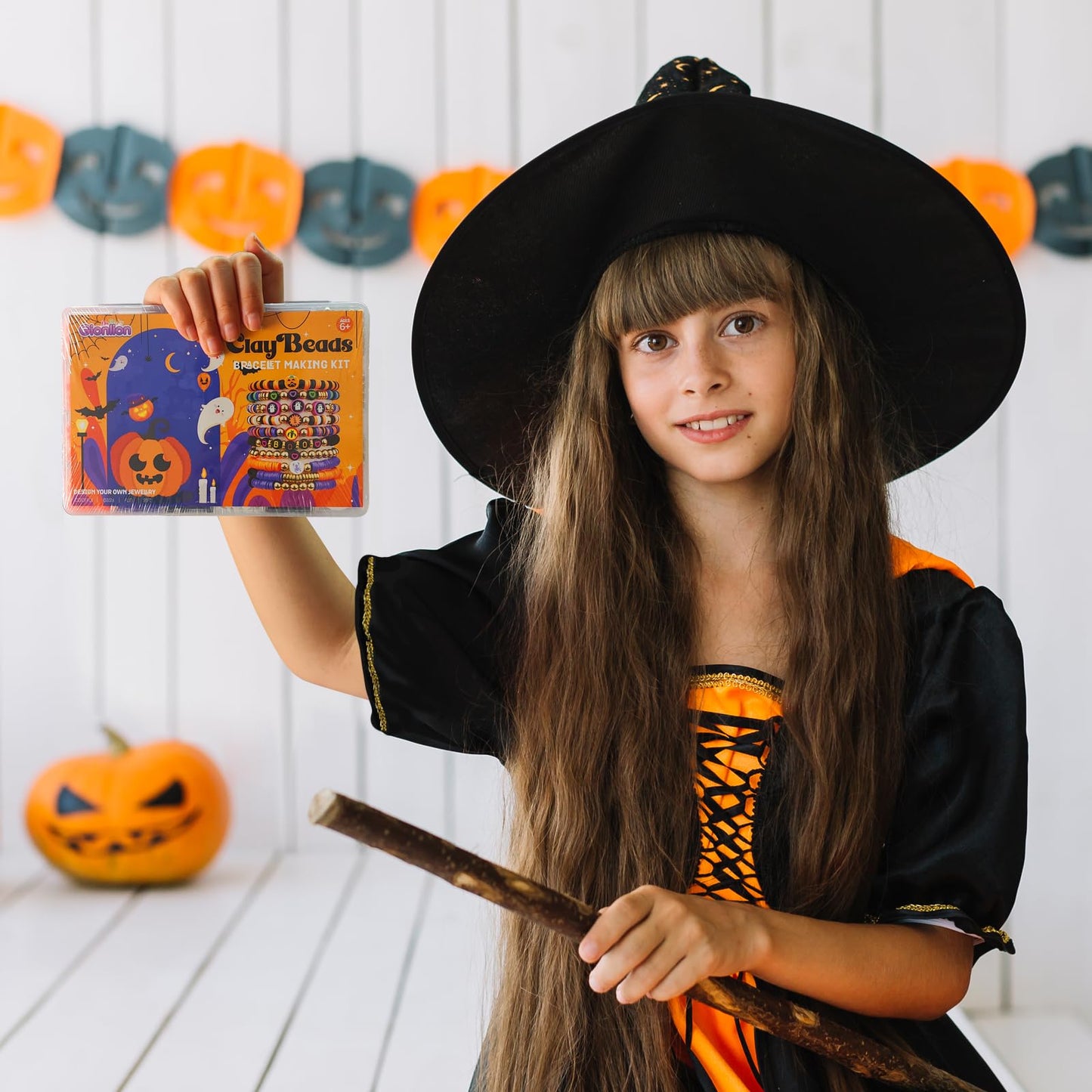 Gionlion 3000 Pcs Halloween Beads for Bracelets, Clay Beads Bracelet Making Kit Halloween Decorations Charms Jewelry Making, DIY Crafts for Gifts Party Favors