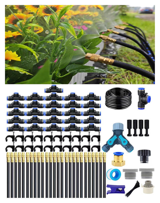 Drip Irrigation System,Automatic Garden Watering System,360° Adjustable Spray Sprinkler Kit, Easy Installation No Tools, Fine Mist Watering for Garden,Patio,Potted Plants,Courtyard Watering System