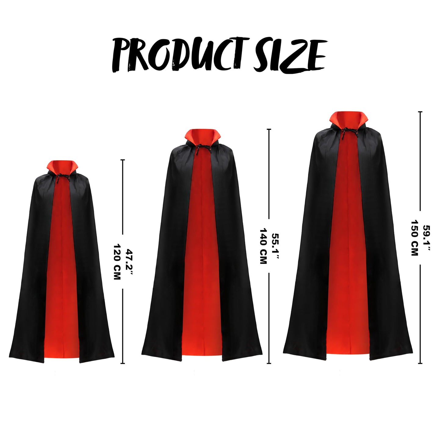 JOYIN Adult Child Unisex Vampire Costume Accessories Halloween Vampire Cape for Transylvania Dracula Theme Party with Reversible Cape Cloak and Tattoo Scar