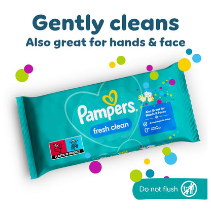 Pampers Baby Wipes Multipack, Fresh Clean, 1200 Count (15 x 80), Baby Essentials for Newborn