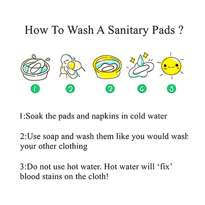 Reusable Menstrual Pads (7 in 1, 25.4cm 4 Layers), Bamboo Cloth Pads for Heavy Flow with Wet Bag, Large Sanitary Pads Set with Wings, Washable Overnight Cloth Panty Liners Period Pads