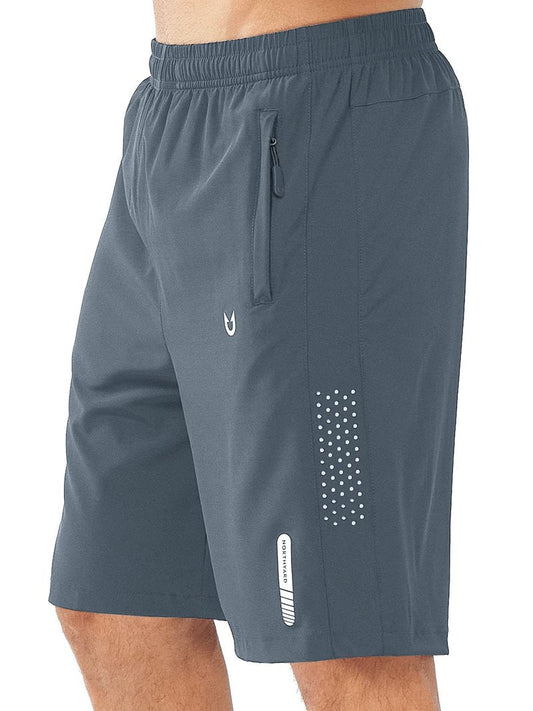 NORTHYARD Men's Athletic Running Shorts Gym Workout 7"/9"/5" Quick Dry Lightweight Sports Basketball Tennis 3 Zipper Pockets COOLGREY-9inch L