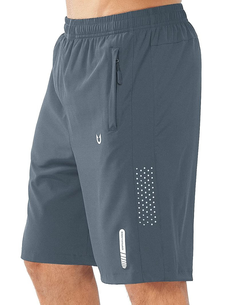 NORTHYARD Men's Athletic Running Shorts Gym Workout 7"/9"/5" Quick Dry Lightweight Sports Basketball Tennis 3 Zipper Pockets COOLGREY-9inch XL