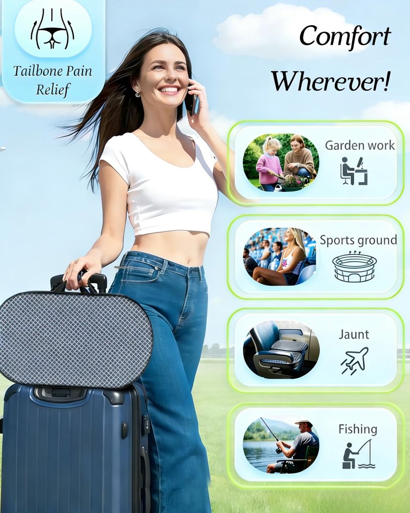 Yalfero Stadium Seats for Bleacher with Folding Memory Foam Seat Cushion, Waterproof Compact Bleacher Seat Cushion,Portable Dual Handles for Indoor Outdoor, Sports Events, Camping(Black)