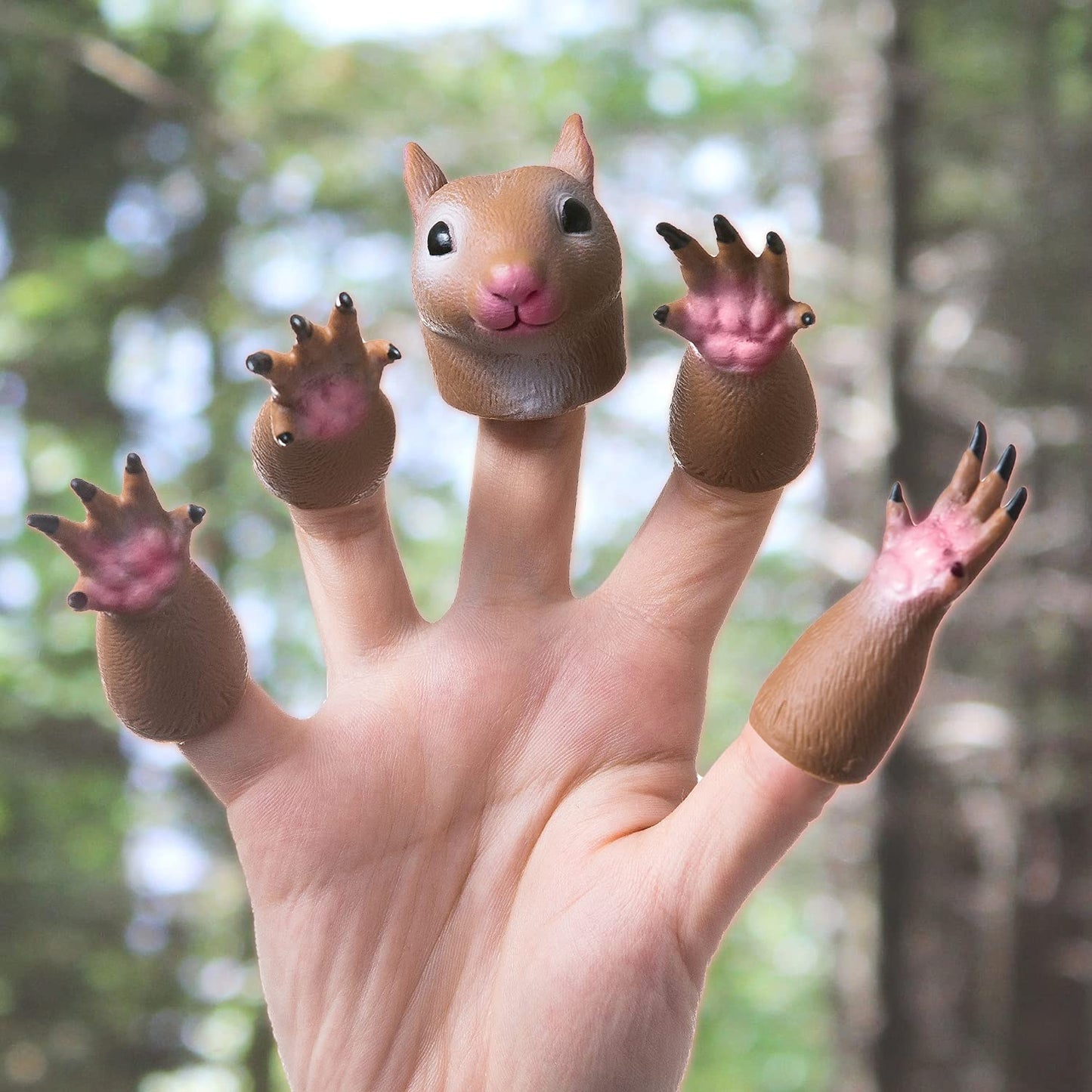 AQKILO Squirrel Finger Puppet Set, Animals Puppet Show Theater Props, Novelty Toys Weird Stuff Gifts