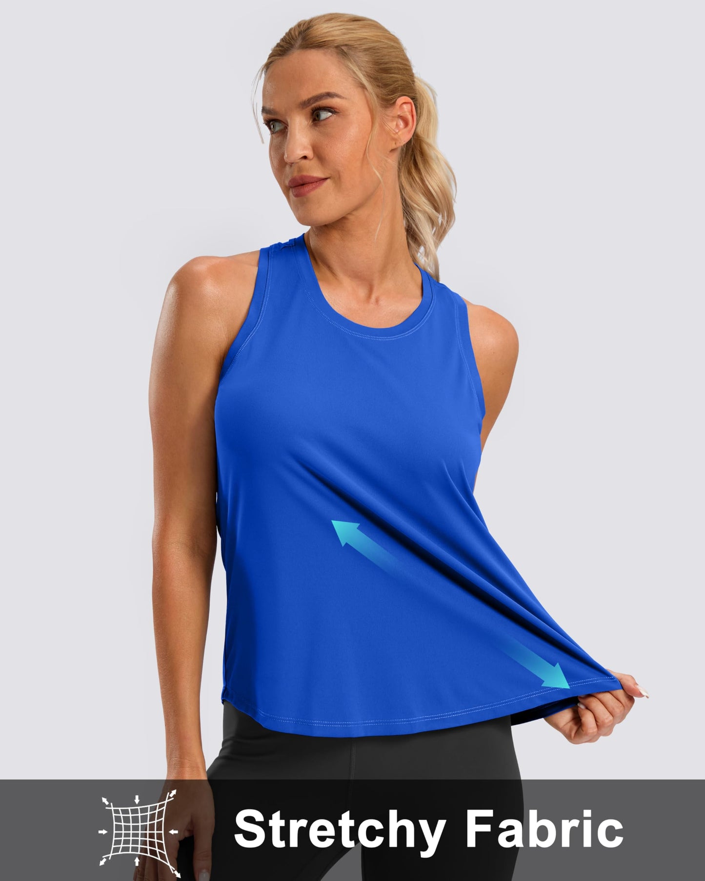 G Gradual Women's Workout Tank Tops Racerback Athletic Yoga Tops Loose Fit Sleeveless Running Gym Sports Shirts for Women(Royal Blue,XL)