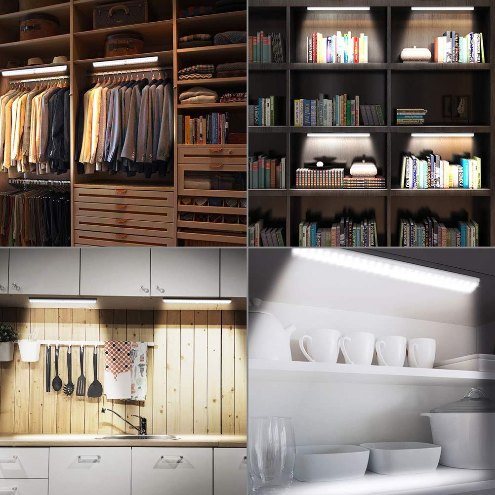 Under Cabinet Wardrobe Lights, 78 LED Motion Sensor Closet Lights, Wireless Rechargeable Cupboard Light, Stick-on Anywhere Magnetic Night Lighting