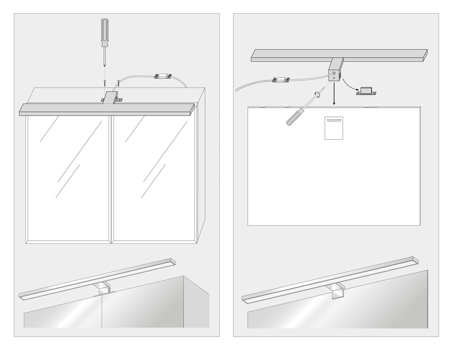 SEBSON® LED Bathroom Mirror Light 30cm, Mirror Lighting Cabinet Mounted + Clip On, Neutral White 4000K, 5W, 400lm, IP44-300x95x41mm