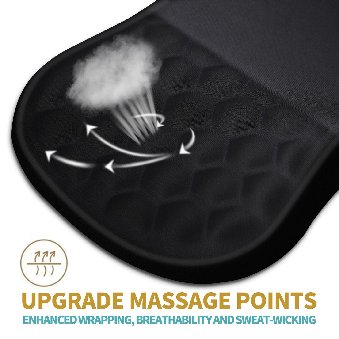 Hokafenle Ergonomic Mouse Pad Wrist Support with Massage Design, Wrist Rest Pain Relief Mousepad with Memory Foam&Non-Slip PU Base, Mouse Pads for Wireless Mouse & Desk (12x8 inch,Black)