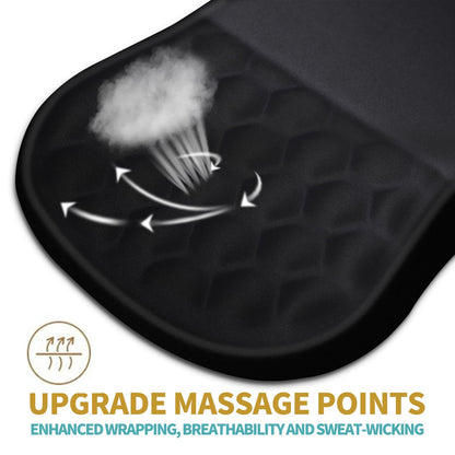 Hokafenle Ergonomic Mouse Pad Wrist Support with Massage Design, Wrist Rest Pain Relief Mousepad with Memory Foam&Non-Slip PU Base, Mouse Pads for Wireless Mouse & Desk (12x8 inch,Black)