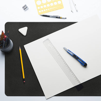 Faux Leather Halloween Placemats HeloHo Black Table Place Mats Set of 6 Waterproof Oilproof Heat Stain Resistant Placemats Washable Wipeable Placemat for Kitchen Dining Table Decoration Indoor Outdoor