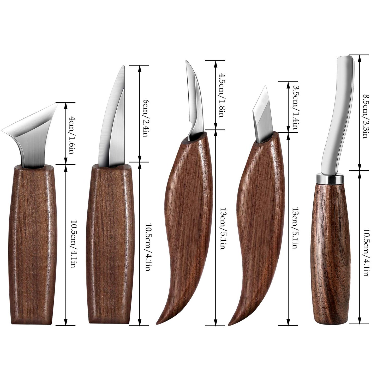 Wood Carving Tools Set,Detail Wood Knife,Hook Carving Knife Kit for Beginners,Trimming Knife for Spoon Bowl Cup Pumpkin Woodwork, Chip Carving Knife Kit,Square Handle Design（6pcs）
