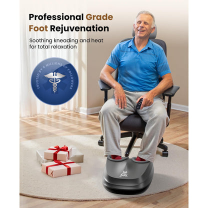 BOB AND BRAD Foot Massager with Heat and Remote, Shiatsu Deep Kneading Electric Feet Massager Machine for Plantar Fasciitis, Men Size 12