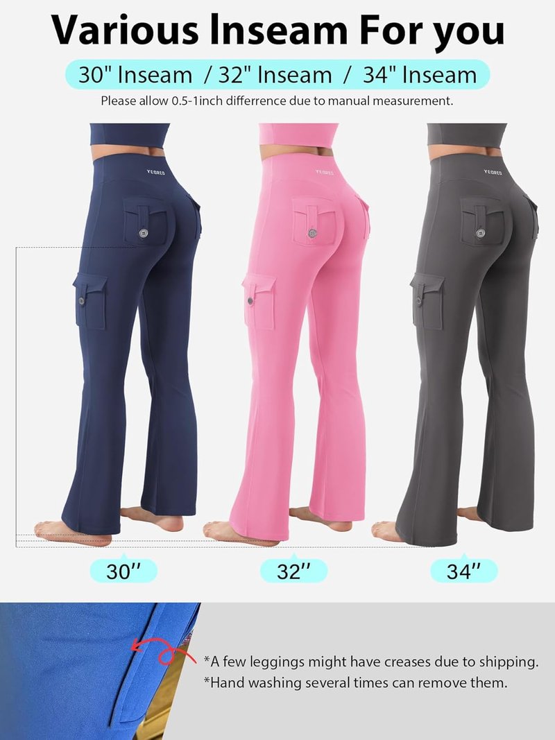 CoreFlex Women's High-Waisted Flare Leggings - Scrunch Design with Pockets | Gym & Yoga Wear