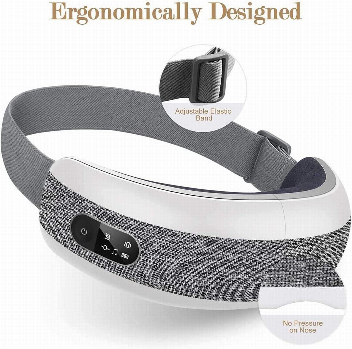 Fronnor Eye Massager with Heat for Relief,Heated Eye Mask with Music Eye Care Device for Eye Strain,Great Gift Idea