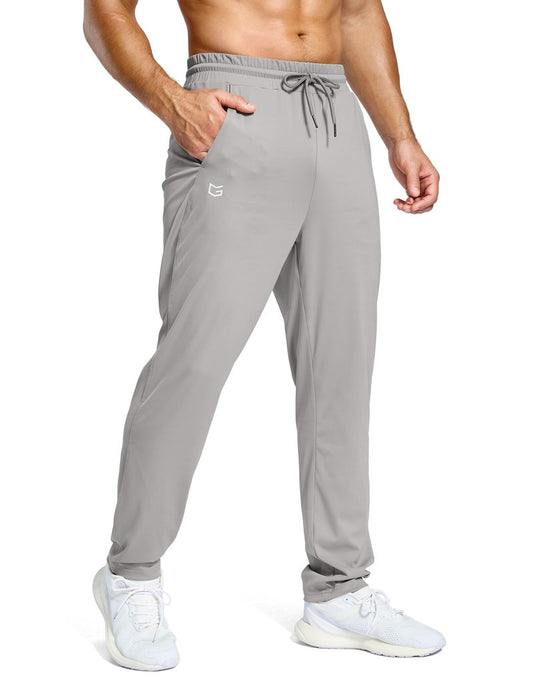 G Gradual Men's Sweatpants with Pockets Lightweight Workout Athletic Track Pants Stretch Gym Running Jogging Joggers for Men(Light Grey,L)