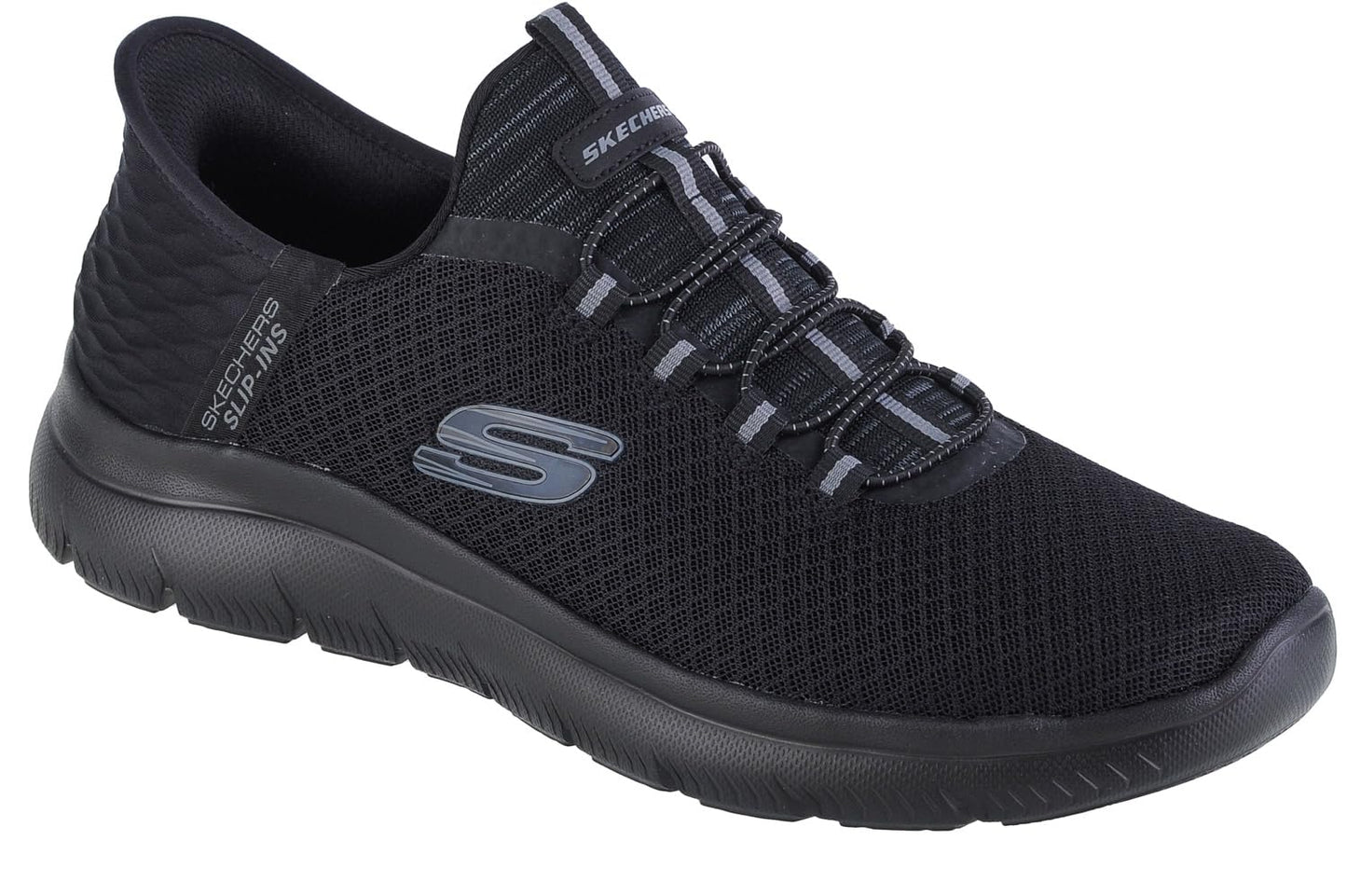Skechers Men's Summits HIGH Range Slip-On, Black Mesh Trim Black, 10 UK