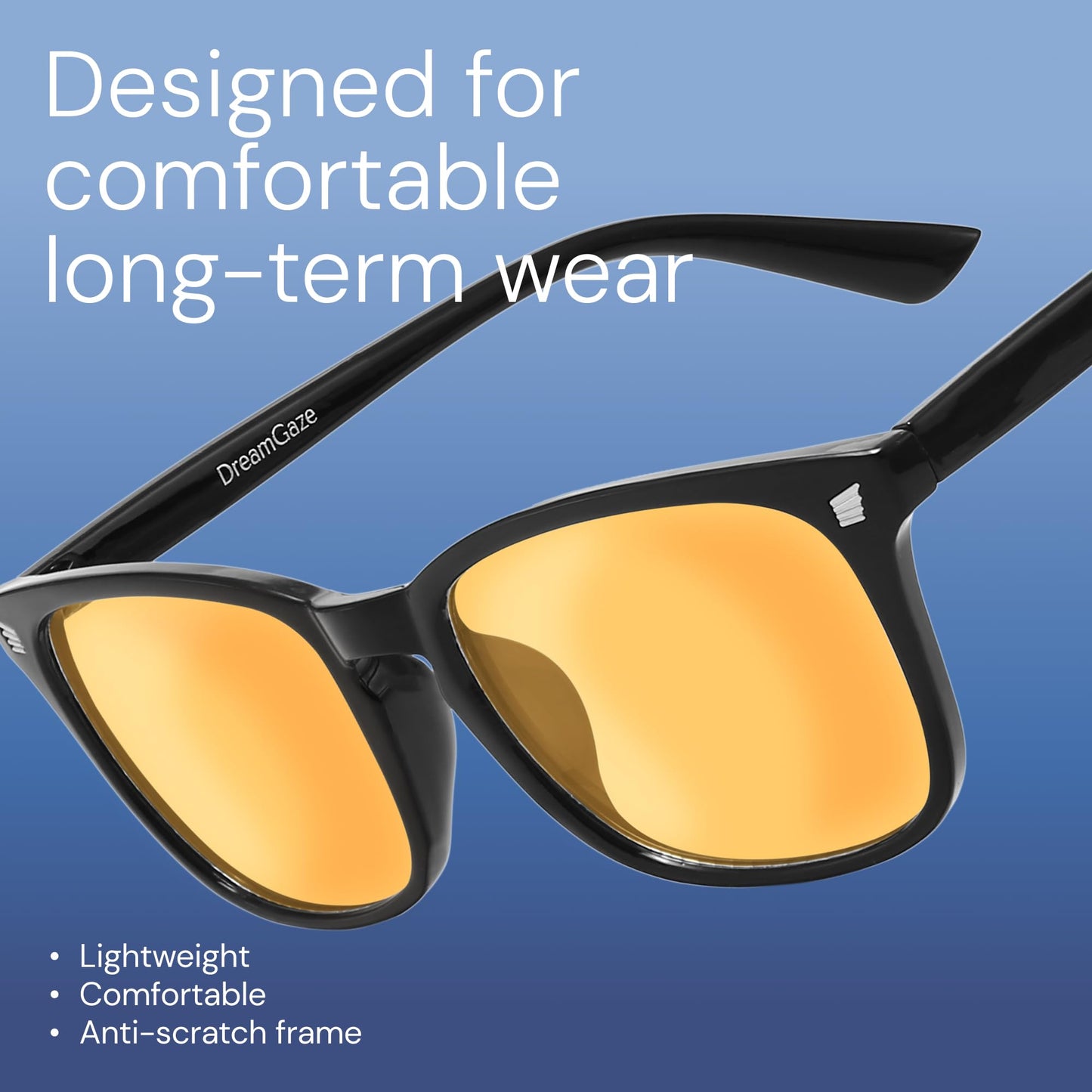 DreamGaze Blue Blocking Glasses for Better Sleep, Anti Blue Light Glasses Men, Gaming Glasses For Men, Anti Eyestrain