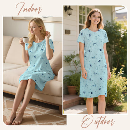 Halloween Nightgowns for Women Short Sleeve Pumpkin Sleep Shirt Gothic Nightgown Skul T Shirt Dress Orange Night Gowns Cotton Night Shirts for Sleeping Halloween Pumpkin XL