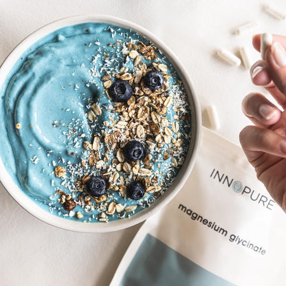INNOPURE Magnesium Glycinate - 90 Capsules - Bioavailable Magnesium Supplements - 1000mg Per Serving (2 Capsules) Providing 200mg of Elemental Magnesium Bisglycinate Powder - Made in The UK