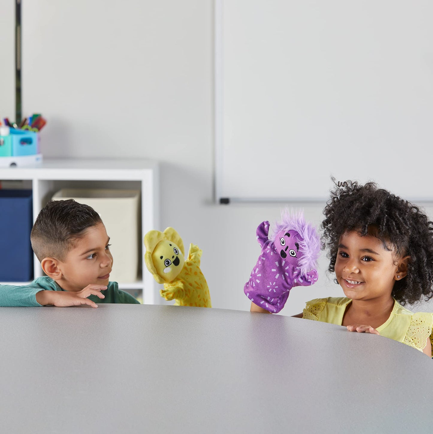Learning Resources Feelings Family Hand Puppets Set, Hand Puppets for Kids, Learn About Feelings, 5 Emotions Hand Puppets Happy, Sad, Surprised, Angry and Scared