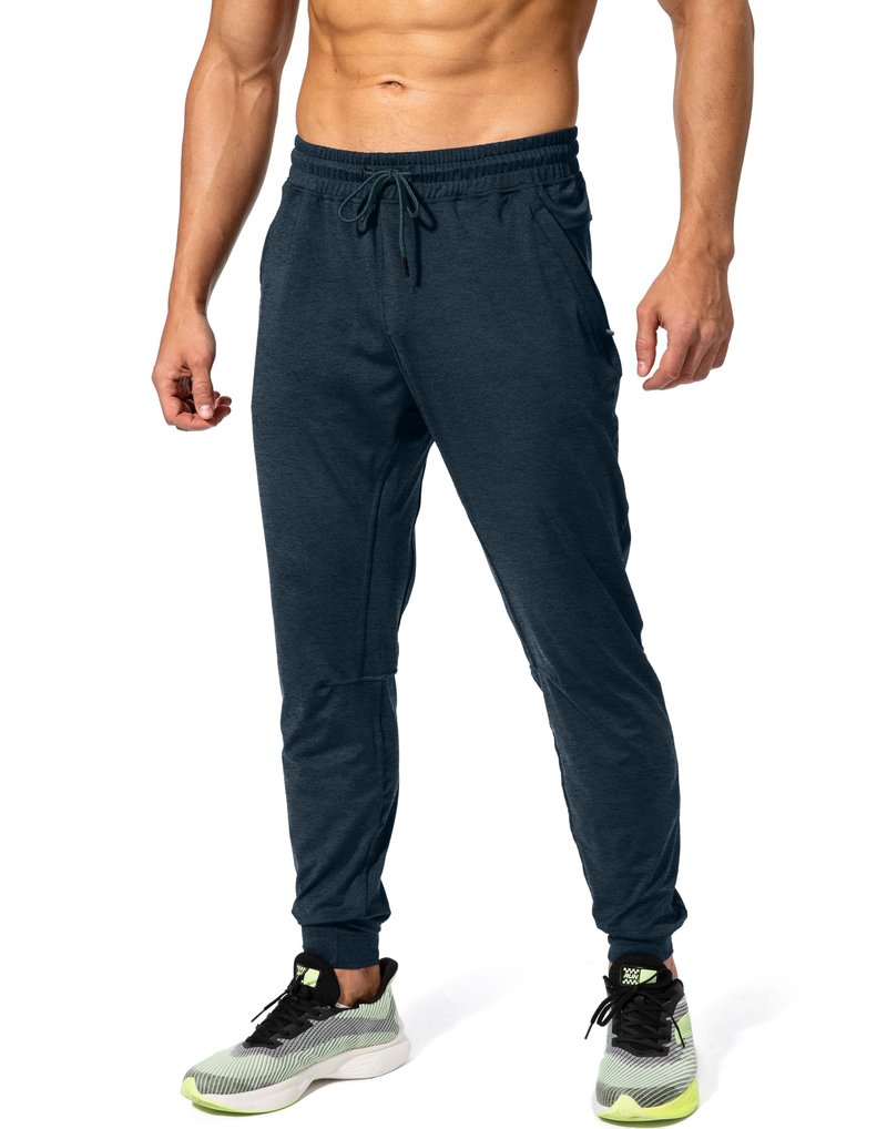 G Gradual Men's Sweatpants with Zipper Pockets Athletic Pants Traning Track Pants Joggers for Men Soccer, Running, Workout(Heathered Cobalt Blue,XL)