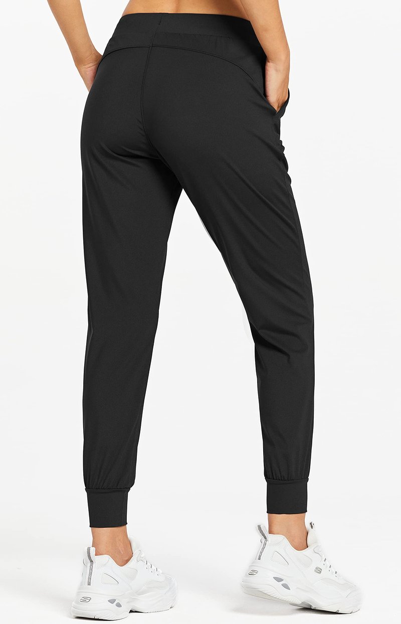 Libin Women's Joggers Pants Athletic Sweatpants with Pockets Running Tapered Casual Pants for Workout,Dance, Black L