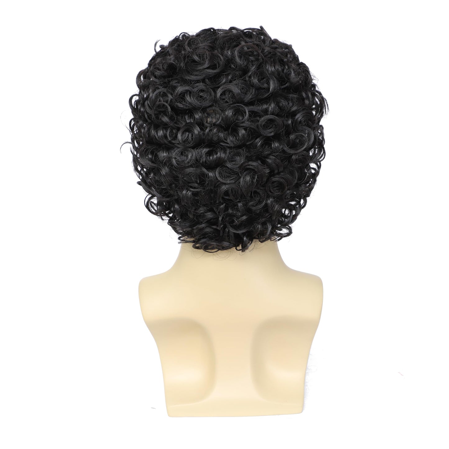 Adequate Mens Short Afro Curly Wigs for Male 70s 80s Disco Wig Guy Rocker Wig Halloween Cosplay Fancy Wigs for Daily Party Costume (Black)