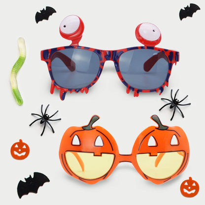 JOYIN 8 PCS Halloween Party Glasses for Kids, Funny Fake Sunglasses with Pumpkin Eyeball Design, One Size Terrifier Disguise Eyeglasses for Dress up Costume Accessories, Photo Booth Props Sunglasses