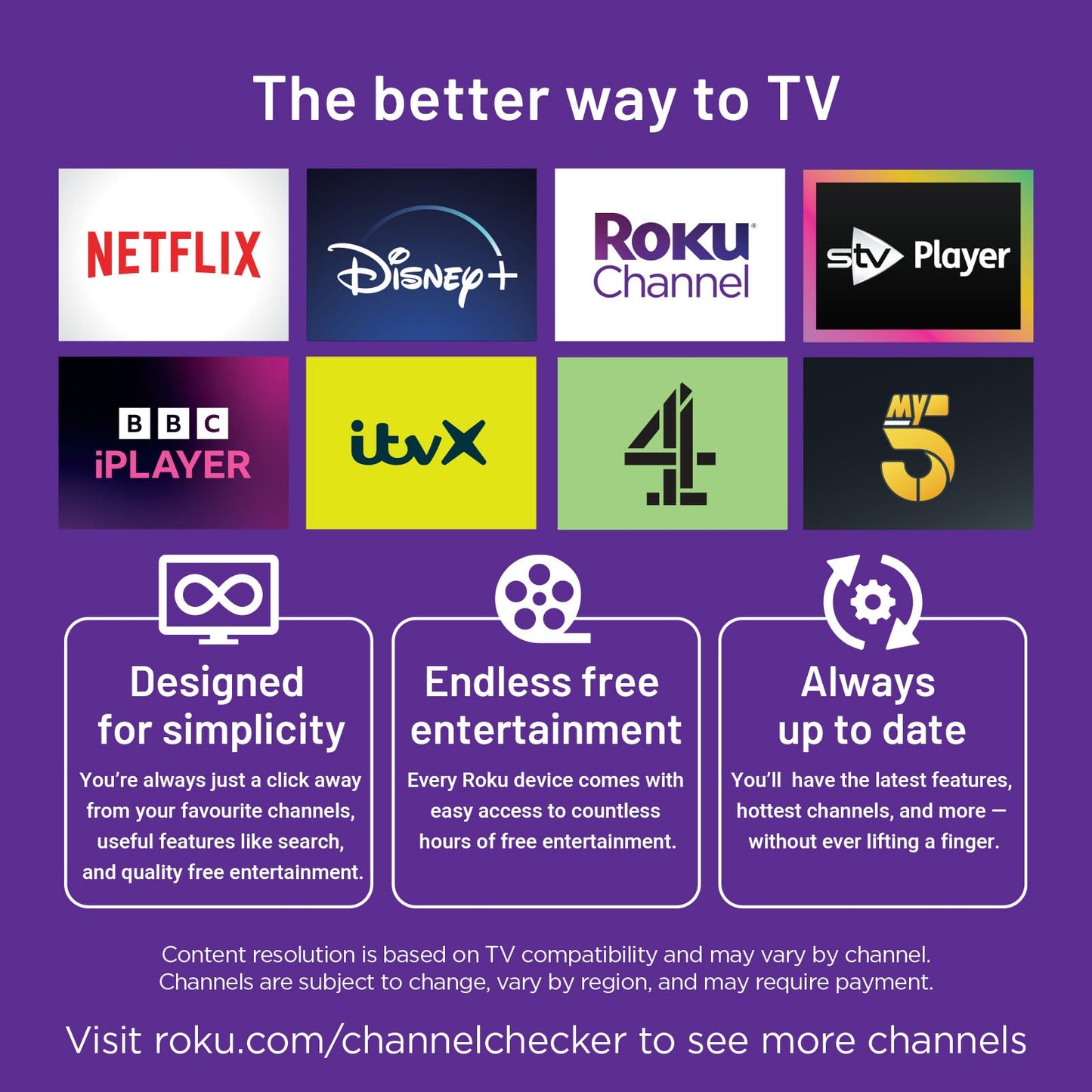 RCA Roku TV 32" Smart TV, RK32HN1 32 Inch HD TV with Apple TV+ BBC Netflix Freeview, DVB-T2/T Dolby Audio HDMI USB, Ideal Television for Small Lounge