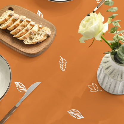 Horaldaily Fall Tablecloth 70x70 Inch Round, Thanksgiving Autumn Harvest Orange Wild Flowers Table Cover for Party Picnic Dinner Decor