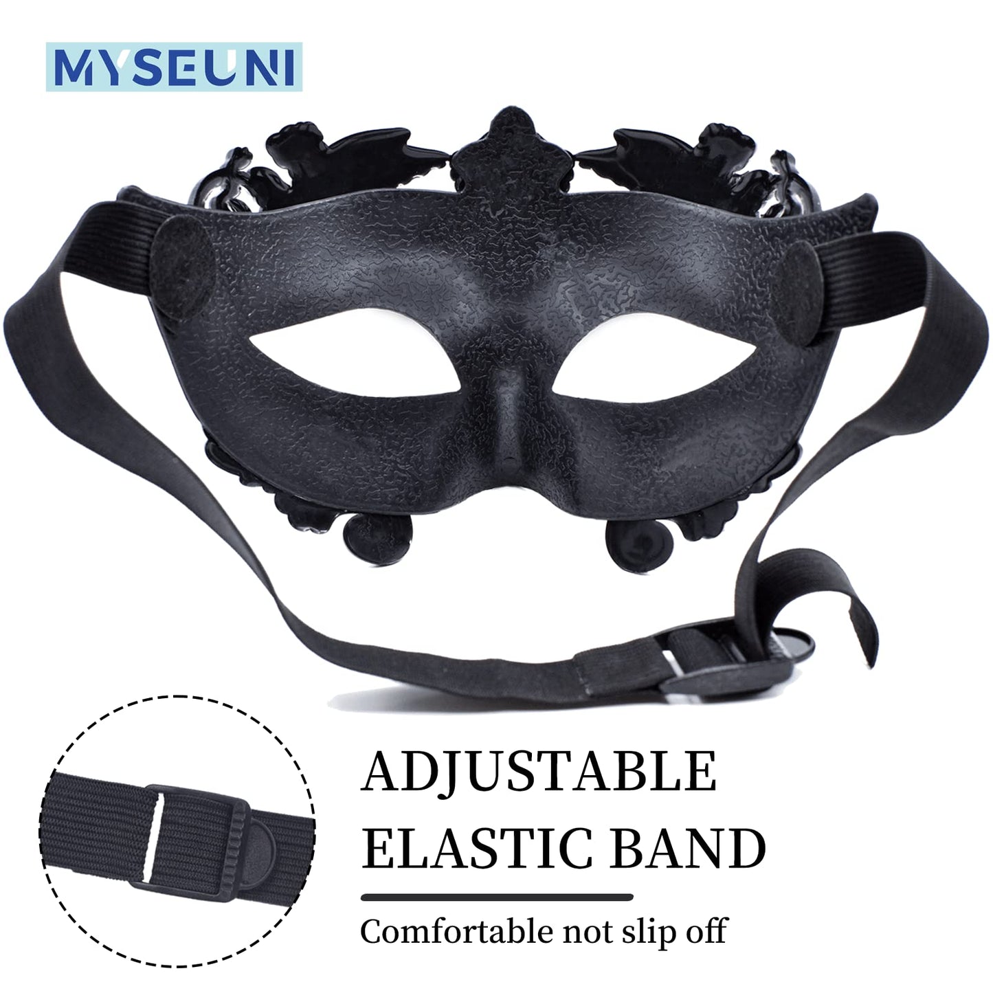MYSEUNI Masquerade Mask for Men - Roman Greek Venetian Half-face Mask for Mascarade Ball Halloween Party Mardi Gras Masks Costume Accessory