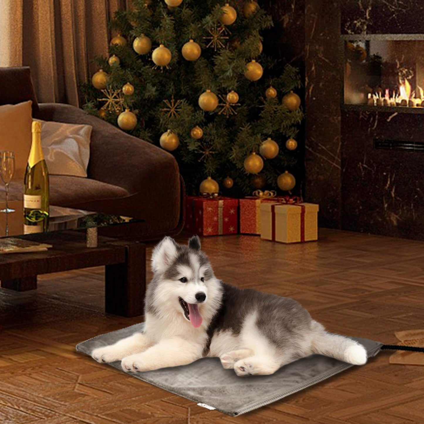 Toozey Cat Heat Pad Electric 45 * 40 cm, 4 Adjustable Timer & 6 Adjustable Temperature, Safe Pet Heating Pad Mat with Crystal Velvet Cover, Waterproof, Ideal for Whelping/Puppy/Dogs and Cats, S
