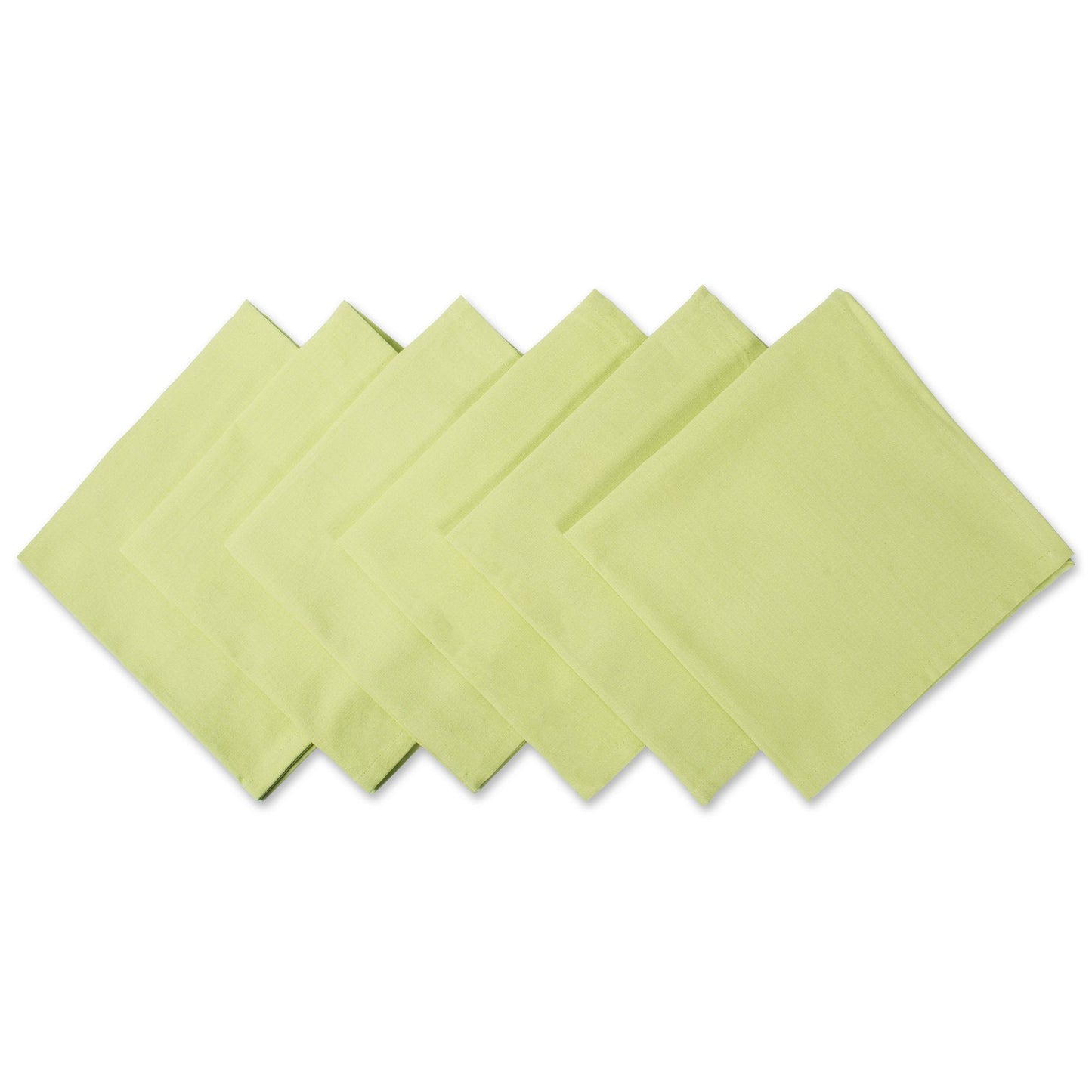 DII Solid Pastel Napkin Set Cotton, Machine Washable, 20x20 Inch, Fresh Green, 6 Count