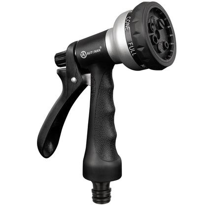 AUTOMAN Hose Pipe Spray Gun, 7 Patterns Garden Hose Spray Gun, High Pressure Hose Nozzle, Anti-Slip Water Hose Gun for Plants & Lawns Watering, Car & Bike Washing and Pets Bathing