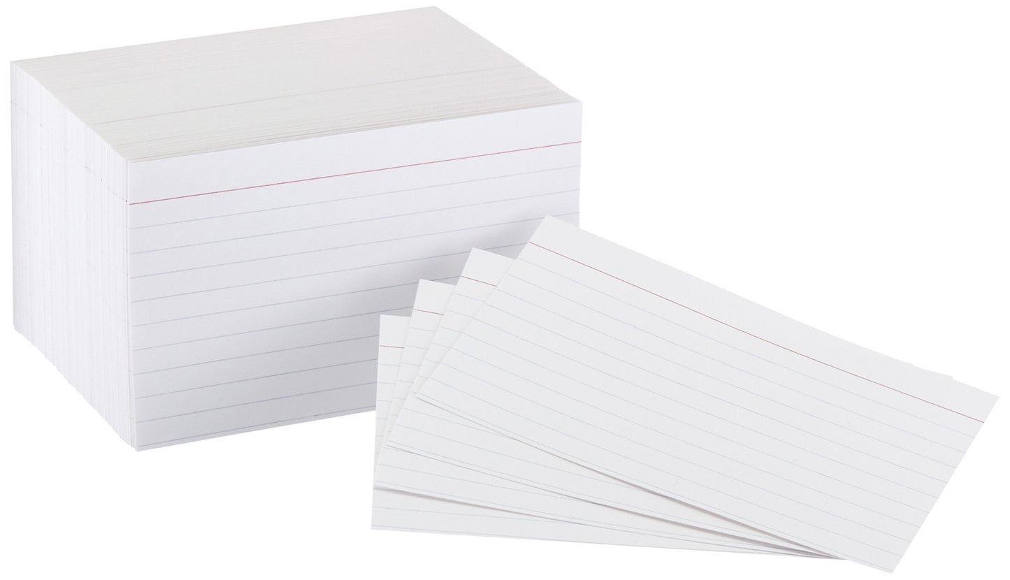 Amazon Basics Paper Flash Ruled Index Note Cards, Heavy Weight, White, 3 x 5 Inch Card, 300 Count, 100 Pack of 3