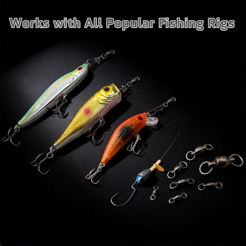 Ball Bearing Fishing Swivels - High Strength Stainless Steel Tackle | 30/50 Pack, Size 0#-10#
