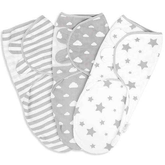 Little Seeds Swaddle Blanket 0-3 Months, 3-Pack Organic Cotton Baby Swaddles - Swaddles for Newborns Infant Boys & Girls, Soft & Snug Hip-Healthy Swaddling Blankets